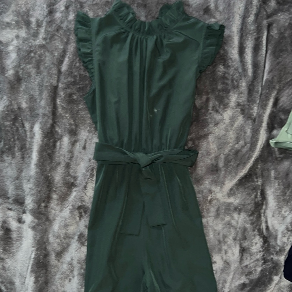 SHEIN Privé Solid Belted Wide Leg Jumpsuit